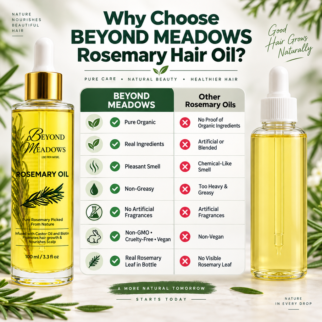 Organic Rosemary Oil for Hair Growth with Biotin, Castor Oil & Peppermint