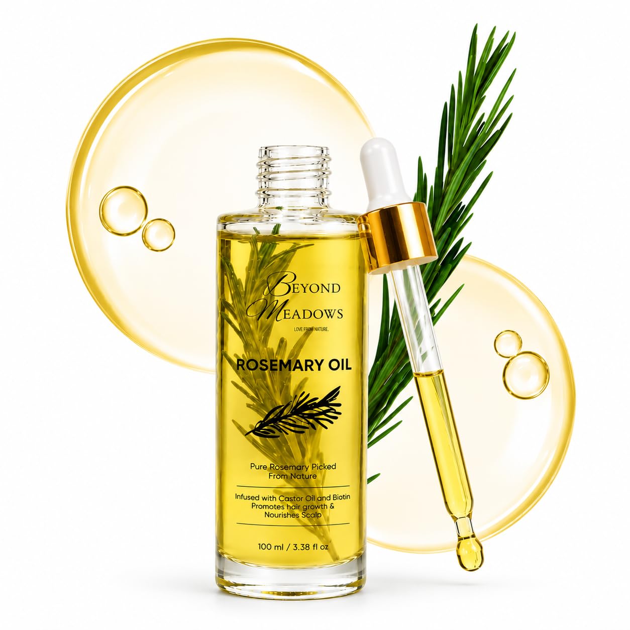Organic Rosemary Oil for Hair Growth with Biotin, Castor Oil & Peppermint Main image